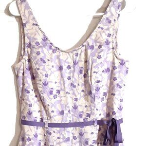 Faded Glory Stretch Dress Size 12, Sleeveless, Purple & White, Zipper closure